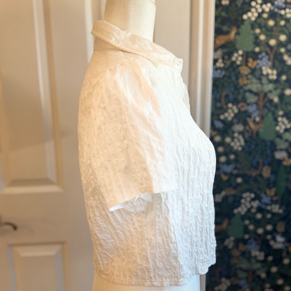 Cider White Crinkle Button-Down Shirt - Picture 2 of 4